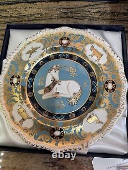 3 Pieces Of Royal Crown Derby Mythical Beasts Unicorn & Plate & Pegasus