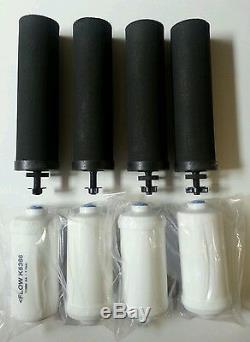 4 Black Berkey and 4 PF-2 Fluoride Filters New Royal Big Crown Imperial BB9