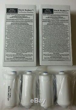 4 Black Berkey and 4 PF-2 Fluoride Filters New Royal Big Crown Imperial BB9