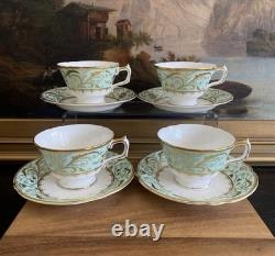 (4) ROYAL CROWN DERBY Darley Abbey TEA CUPS AND SAUCERS New