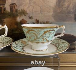 (4) ROYAL CROWN DERBY Darley Abbey TEA CUPS AND SAUCERS New