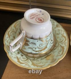 (4) ROYAL CROWN DERBY Darley Abbey TEA CUPS AND SAUCERS New