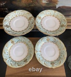 (4) ROYAL CROWN DERBY Darley Abbey TEA CUPS AND SAUCERS New