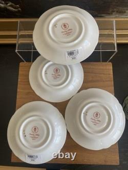 (4) ROYAL CROWN DERBY Darley Abbey TEA CUPS AND SAUCERS New