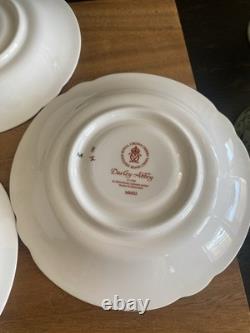 (4) ROYAL CROWN DERBY Darley Abbey TEA CUPS AND SAUCERS New