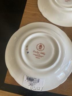 (4) ROYAL CROWN DERBY Darley Abbey TEA CUPS AND SAUCERS New