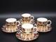 4 Royal Crown Derby Bone China Old Imari Demitasse Coffee Cans & Saucers #1128