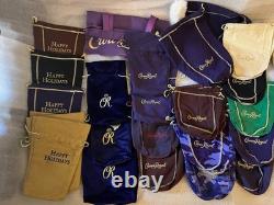 56 Crown Royal Whisky Bags+1 Santa Hat+1 Tote- RARE, LIMITED, SPECIAL EDITION +