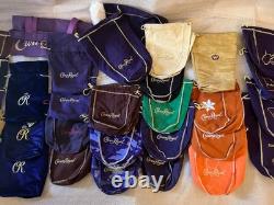 56 Crown Royal Whisky Bags+1 Santa Hat+1 Tote- RARE, LIMITED, SPECIAL EDITION +