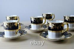 6 Royal Crown Derby Coffee Cups with Saucers