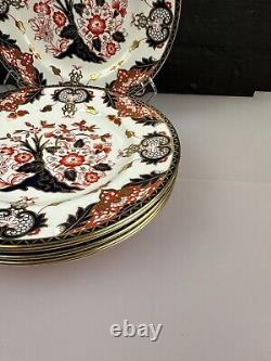 6 x Royal Crown Derby Japan Kings Pattern Salad Plates 21.8 cm Wide Set New