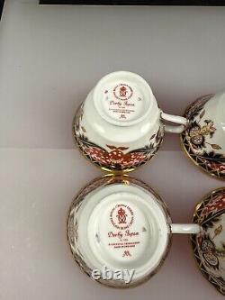 6 x Royal Crown Derby Japan Kings Pattern Tea Cups and Saucers Set New