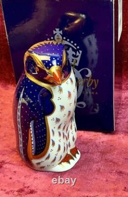 A Delightful Royal Crown Derby Rockhopper Penguin. Gold Stopper & Boxed