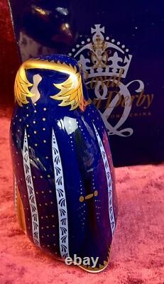 A Delightful Royal Crown Derby Rockhopper Penguin. Gold Stopper & Boxed