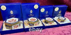 A Fantastic Set Of 4 Boxed Royal Crown Derby Imari Trinket Boxes. A. 1295
