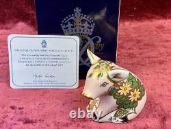 A Lovely Limited Royal Crown Derby Pickworth Piglet. Gold Stopper & Boxed