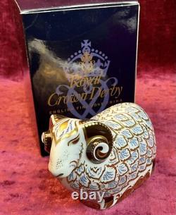 A Rare Limited Edition Royal Crown Derby Premier Ram. Gold Stopper And Box