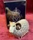 A Rare Limited Edition Royal Crown Derby Premier Ram. Gold Stopper And Box