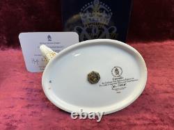 A Royal Crown Derby Crocodile Paperweight. Gold Stopper, Certificate & Box