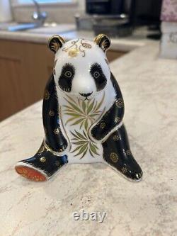 A Royal Crown Derby English bone chima Imari paperweight Giant Panda 2007