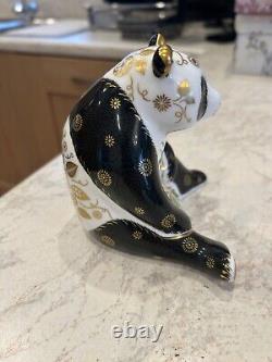 A Royal Crown Derby English bone chima Imari paperweight Giant Panda 2007