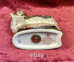 A Royal Crown Derby Imari Ram. Gold Stopper And Boxed