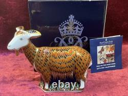 A Royal Crown Derby Nanny Goat. Boxed & Gold Stopper Exclusive To Visitor Centre