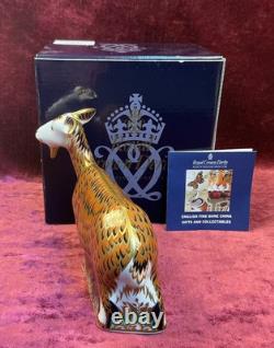 A Royal Crown Derby Nanny Goat. Boxed & Gold Stopper Exclusive To Visitor Centre