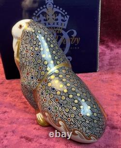 A Substantial Royal Crown Derby Russian Walrus Paperweight. Gold Stopper & Box