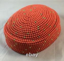 AFRICAN ROYAL Coral Color Beads Crown