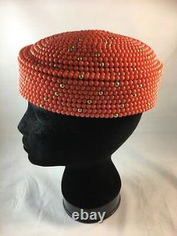 AFRICAN ROYAL Coral Color Beads Crown