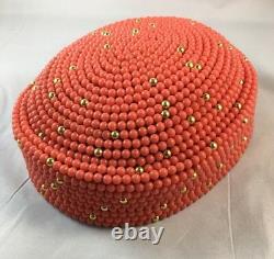 AFRICAN ROYAL Coral Color Beads Crown