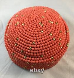 AFRICAN ROYAL Coral Color Beads Crown