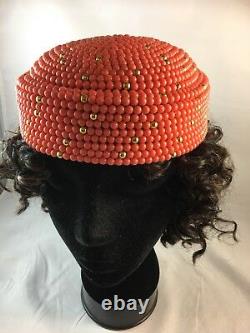 AFRICAN ROYAL Coral Color Beads Crown