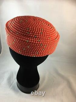 AFRICAN ROYAL Coral Color Beads Crown