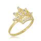 Avora 10k Yellow Gold Cubic Zirconia Cz Royal Crown Fashion Ring 7