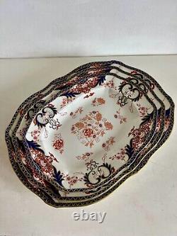 Antique Royal Crown Derby Graduated Meat Serving Platters Kings Design 3850