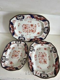 Antique Royal Crown Derby Graduated Meat Serving Platters Kings Design 3850