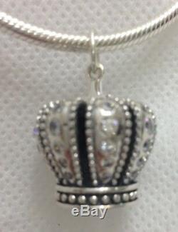 Authentic PANDORA 390346CZ Royal Crown clear cz Pendant Retail $120 (Retired)