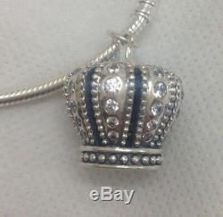 Authentic PANDORA 390346CZ Royal Crown clear cz Pendant Retail $120 (Retired)