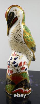 BEAUTIFUL BOXED ROYAL CROWN DERBY PAPERWEIGHT GREEN WOODPECKER GOLD STOP 1st QTY