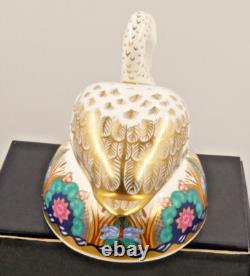 BEAUTIFUL BOXED ROYAL CROWN DERBY PAPERWEIGHT SWAN GOLD STOPPER 1st QUALITY BXD