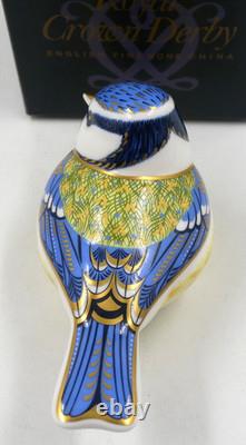 BEAUTIFUL ROYAL CROWN DERBY GARDEN BLUETIT BIRD PAPERWEIGHT GOLD STOPPER 1st QTY