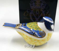 BEAUTIFUL ROYAL CROWN DERBY GARDEN BLUETIT BIRD PAPERWEIGHT GOLD STOPPER 1st QTY