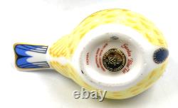 BEAUTIFUL ROYAL CROWN DERBY GARDEN BLUETIT BIRD PAPERWEIGHT GOLD STOPPER 1st QTY