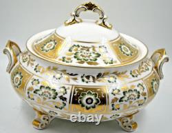 BEAUTIFUL ROYAL CROWN DERBY GREEN PANEL COVERED VEGETABLE TUREEN 1st QTY UNUSED
