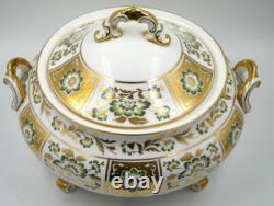 BEAUTIFUL ROYAL CROWN DERBY GREEN PANEL COVERED VEGETABLE TUREEN 1st QTY UNUSED