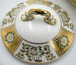 BEAUTIFUL ROYAL CROWN DERBY GREEN PANEL COVERED VEGETABLE TUREEN 1st QTY UNUSED