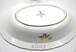 BEAUTIFUL ROYAL CROWN DERBY GREEN PANEL OPEN OVAL SERVING DISH 1st QTY UNUSED