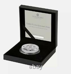 BRAND NEW 2021 ROYAL MINT GOTHIC CROWN QUARTERED ARMS SILVER PROOF TWO OUNCE 2oz